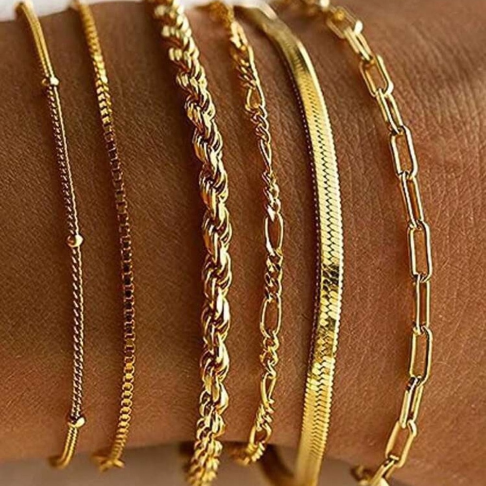 6 Pieces/Set Of Fashionable And Simple Twisted Bracelets
